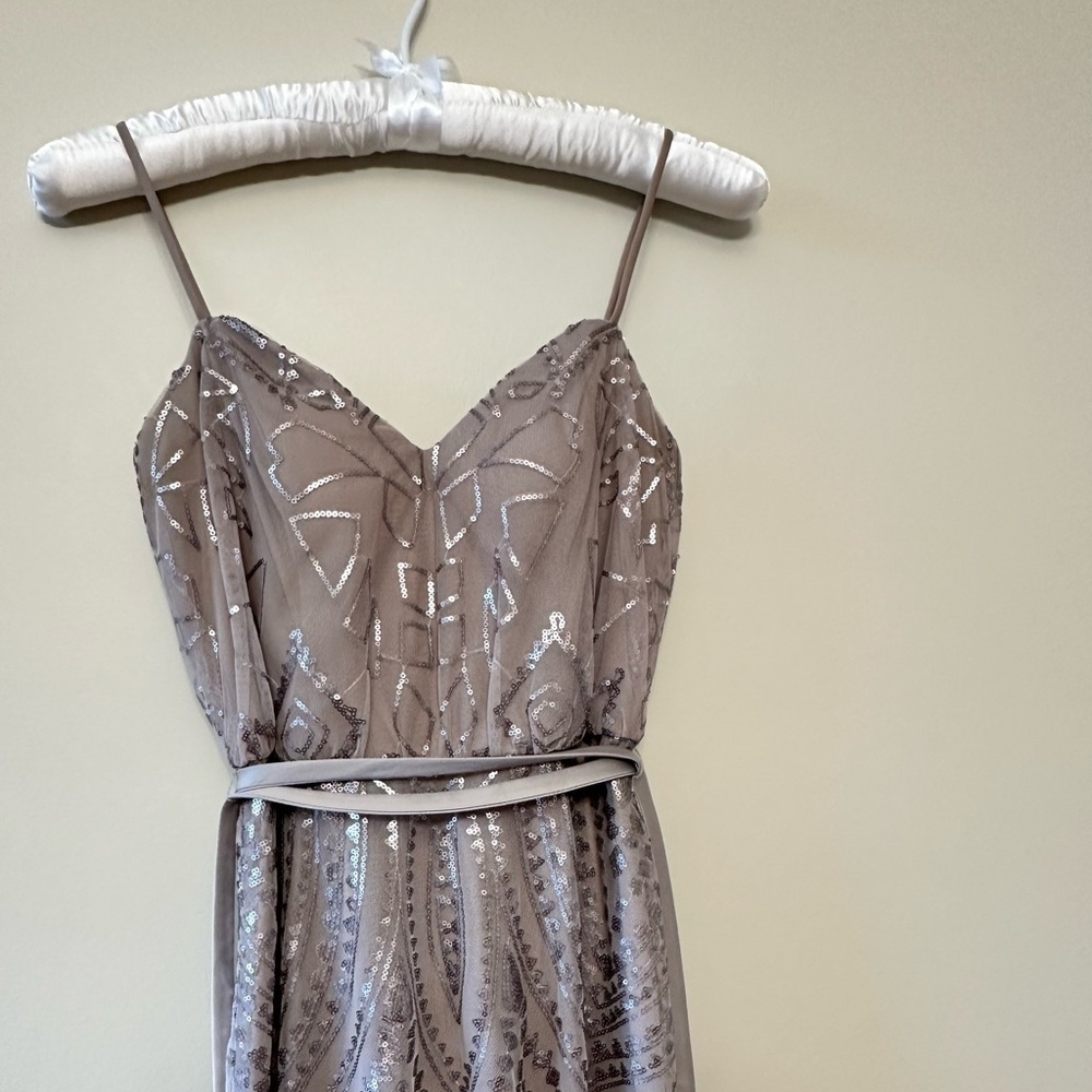 Angelina Faccenda Taupe gown formal dress Size 4 style# 20477 Pre worn - Picture 6 of 8